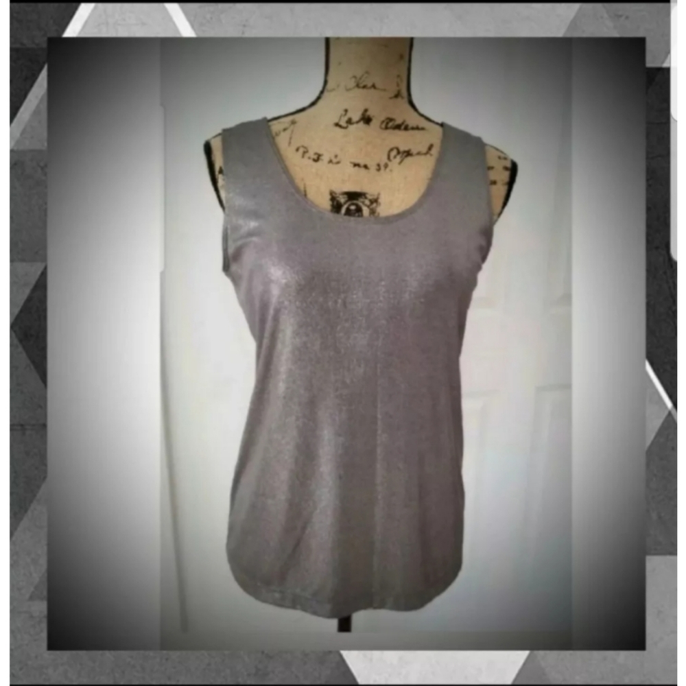 Chico's pewter tank top cami liquid fabric Medium FIRM PRICE*** Summer
